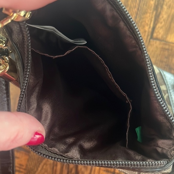 United Colors Of Benetton mini bag crossbody tan brown with gold hardware VTG - Picture 5 of 16